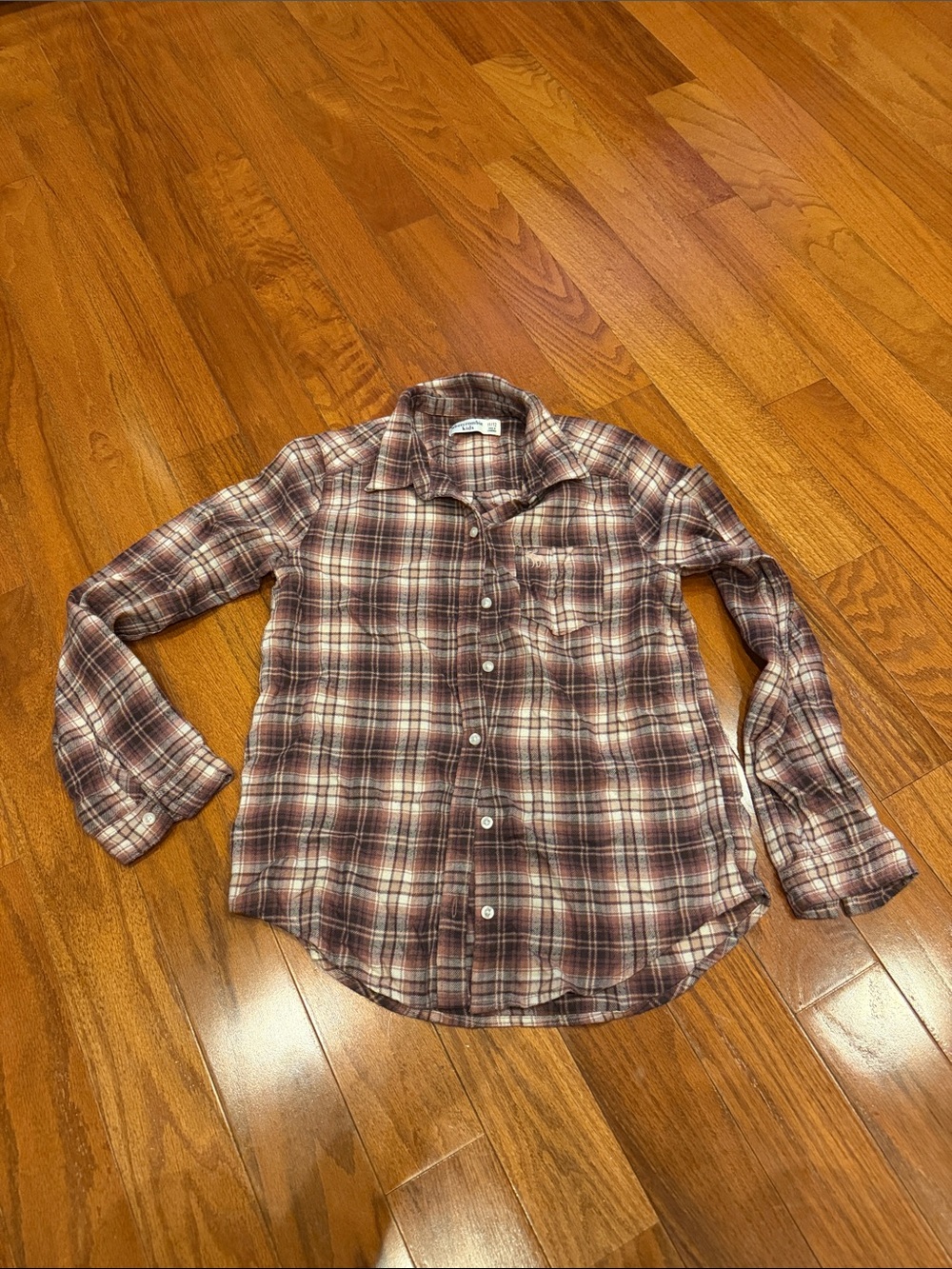Abercrombie kids brown Plaid Button-Down Shirt